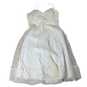 Watters & Watters White Short Party Spaghetti Straps Wedding Dress Size 8